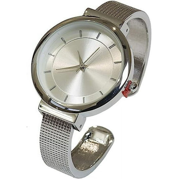 Blekon Collections Elegant Quartz Women's Rough Designed Cuff Bangle Watch