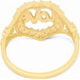thumbnail image 4 of Floreo 10k Yellow Gold 13mm Heart CZ Two-Tone Love Ring, Sizes 4 - 10, 4 of 5