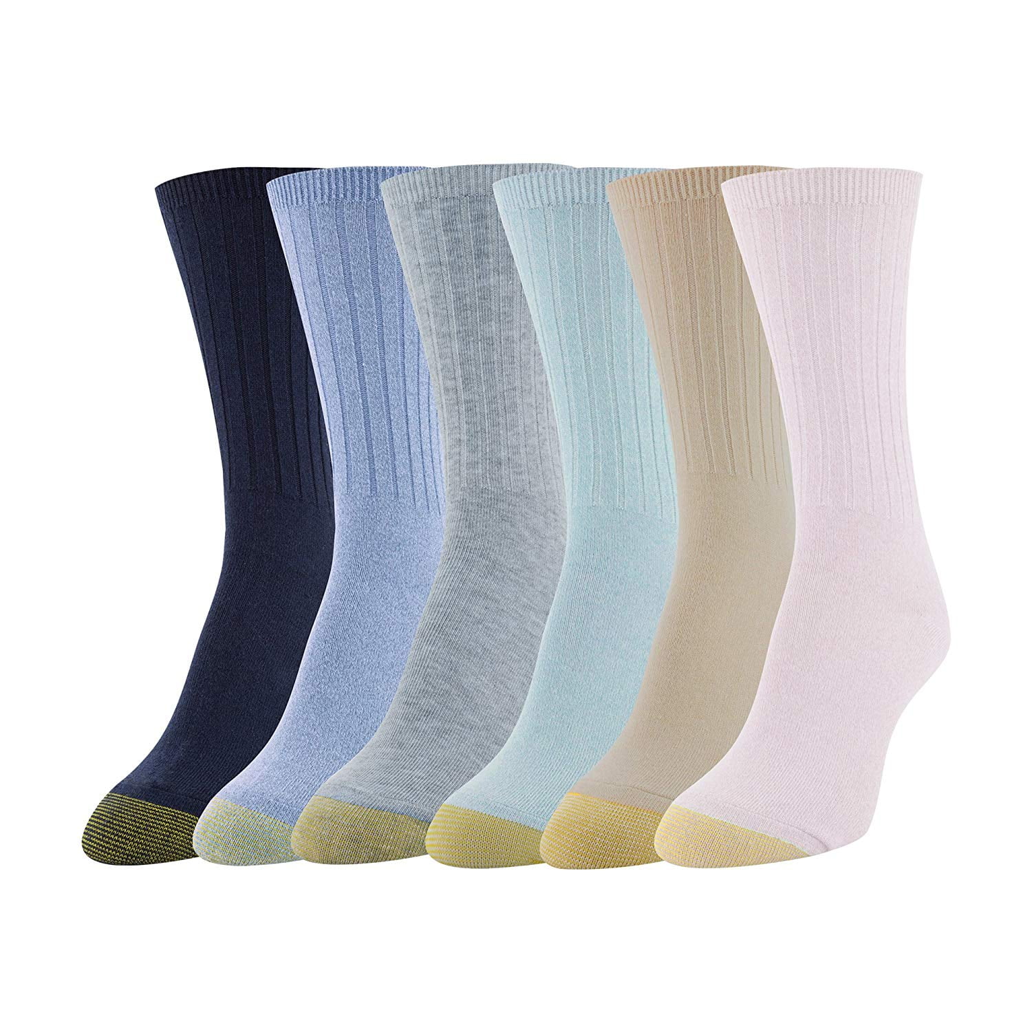 GOLDTOE Gold Toe Women's Casual Ribbed Crew Sock 6Pack