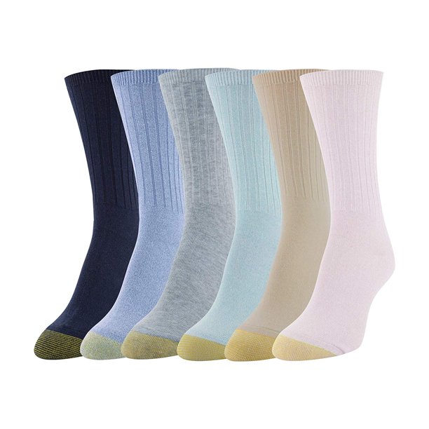 GOLDTOE Gold Toe Women's Casual Ribbed Crew Sock 6Pack