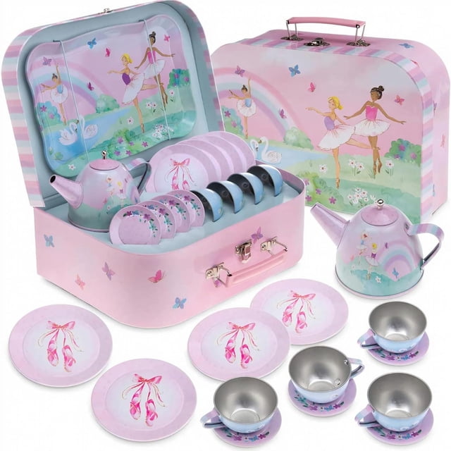 Juego de Té Jewelkeeper para Niñas 15 Piezas rosa