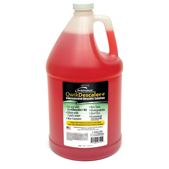 QwikDescaler + Solución descalcificadora concentrada Calentador de agua sin tanque Solvente descalcificador para intercambiador de calor Disuelve rápidamente el deslustre y los depósitos de cal, 1 gal