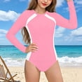 thumbnail image 4 of FSYBOA Girls Swim Shirts & Rashguards, 2 Piece Summer Long Sleeve Casual Kids Bathing Suits&nbsp; Pink Size 7-8T, 4 of 6