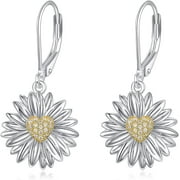 Daisy Flower Necklace/Earrings Gifts for Women Sterling Silver Daisy Pendant Jewelry for Girls