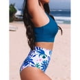 thumbnail image 2 of Conjunto de bikini para mujer, cintura alta, estampado floral, traje de baño de dos piezas con lazo lateral, 2 of 5