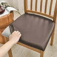 thumbnail image 7 of High Elastic Dining Chair Slipcover, Solid Color Brushed Fabric Chair Cover, Stretchable and Washable Chair Protector ( Coffee ), 7 of 7
