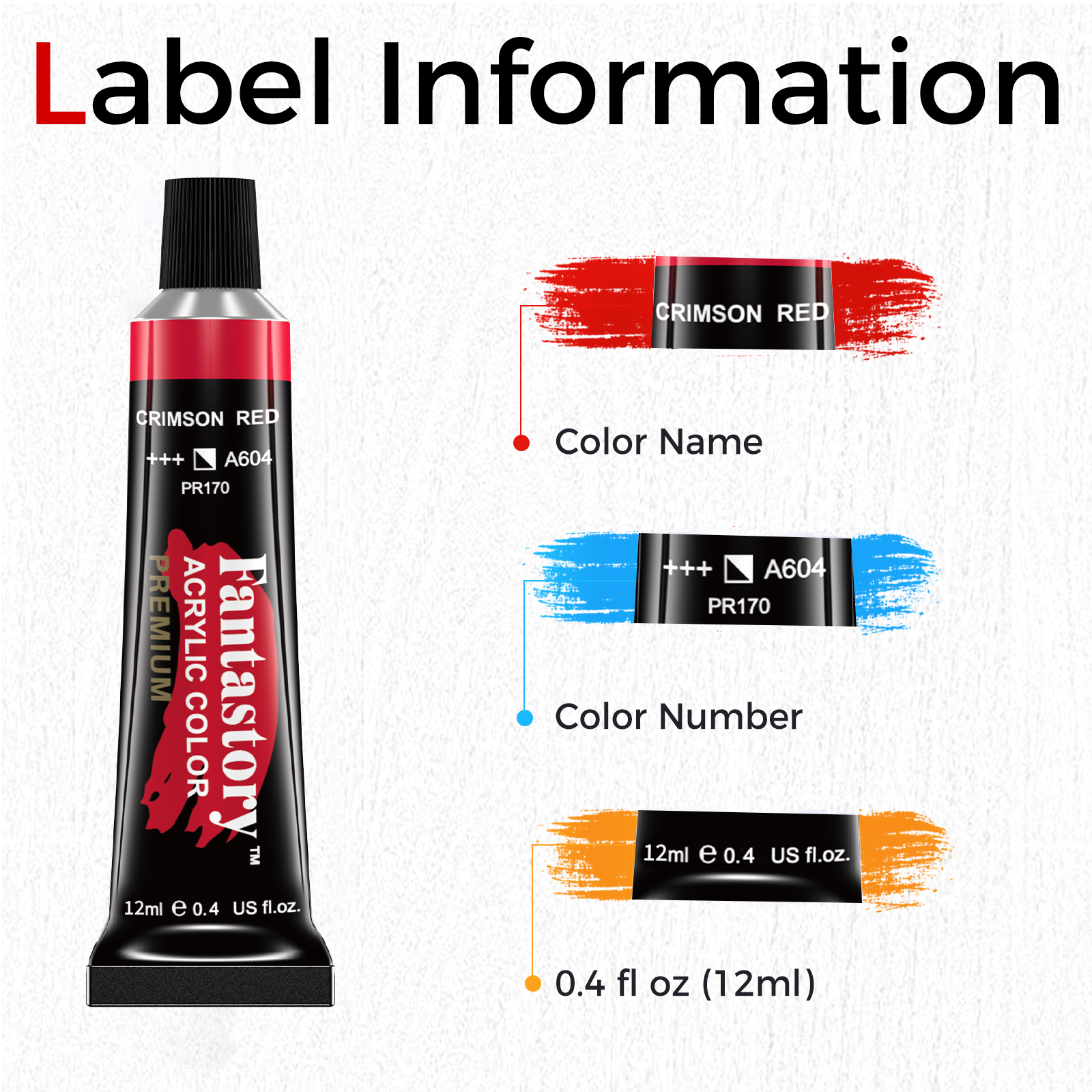 Fantastory 24-Color Acrylic Paint Set with 3 Brushes photo 2
