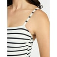 thumbnail image 4 of Time and Tru Women's and Women's Plus Size Striped Square Neck One Piece Swimsuit, Sizes XS-3X, 4 of 6