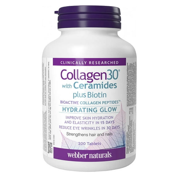 webber naturals Collagen30 with Ceramides plus Biotin, 200 Tablets