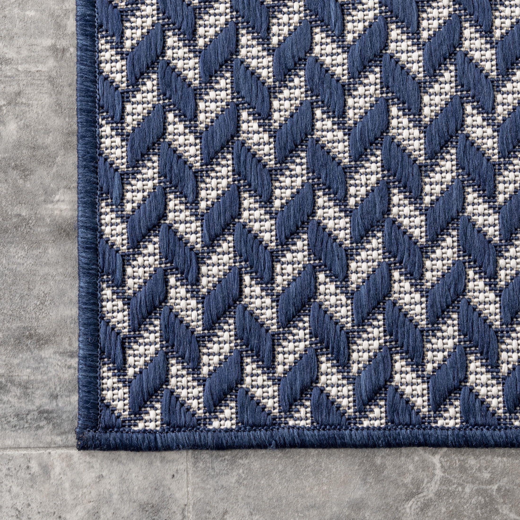 nuLOOM Camryn Herringbone Indoor/Outdoor Area Rug, 8' x 10', Camryn Navy