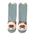 thumbnail image 2 of GUZOM Non-Slip Kids Socks for Girls 1-5 Years, Green Mid-Calf Cotton Socks with 3D Cartoon Animal, Soft Breathable Kids Socks (1 Pair),Size M, 2 of 3