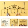 thumbnail image 2 of Barra para colgar puerta de cocina, puerta guardarropa vintage guardarropa gancho riel 7 ganchos para bolsa ropa abrigos toallas, percheros desmontables sin taladrar Adepaton MZQ-0167, 2 of 6