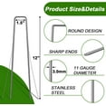 thumbnail image 2 of AAGUT 100 Pack Landscape Staples 12“ 11 Gauge Stakes, Galvanized Garden Staple U-Shaped Pins, Landscaping Staples, 2 of 7