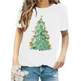 thumbnail image 5 of Lroveb Christmas Shirts for Women Print Round Neck Short Sleeve T Shirt Top Graphic T Shirts, 5 of 5
