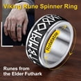 thumbnail image 4 of ORUYROP Can Engrave Viking Rune Spinner Rings for Men/Women, Size #7-#14 Chain Link Fidget Ring, Stainless Steel/Gold Plated/Black-Send Gift Box, 4 of 7