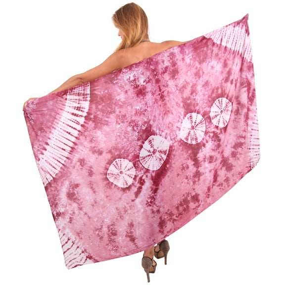 HAPPY BAY Women's Bikini Wraps Beach Wrap Swimwear Sarong Cover up Skirt Bathing suit Swimsuit Pareo Coverups for Women One Size Peach, Tie Dye