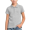 thumbnail image 2 of Maqroz Boys Short Sleeve Shirts Collared Tops Kids Casual Tees Front Button Placket Chest Pocket Athletic Golf Tennis Clothing Everyday Playwear Size 1-15 Years, 2 of 6