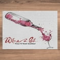 thumbnail image 3 of Ambesonne Wine Jigsaw Puzzle, Inspirational Words Sketch, Heirloom-Quality Fun Activity for Family Durable Cardboard, 1000 pcs, Pink Dark Coral Black, 3 of 5