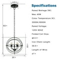 thumbnail image 2 of Gymax 20'' 5-Light Metal Pendant Chandelier w/ Iron Chain Pivoting Interlocking Rings, 2 of 10