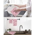 thumbnail image 5 of Spring Peaches Kitchen Dish Towels for Drying Dishes Set of 2, Botanical Blossom Flowers Branches Waffle Weave Microfiber Hand Tea Bathroom Towels Quick Dry & Absorbent Towel 15.7x23.6, 5 of 7