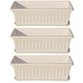 thumbnail image 2 of Set of 3, Window Box Flower Pots with Saucer, 17 Inches Plastic Rectangular Planters,for Windowsill,Patio, Garden, Home Decor, Porch，Indoor and Outdoor Flower Boxes for Windowsill, 2 of 8