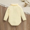 thumbnail image 7 of Qiylii Baby Solid Color Romper, High Collar Long Sleeve Ribbed Bodysuit, 7 of 7