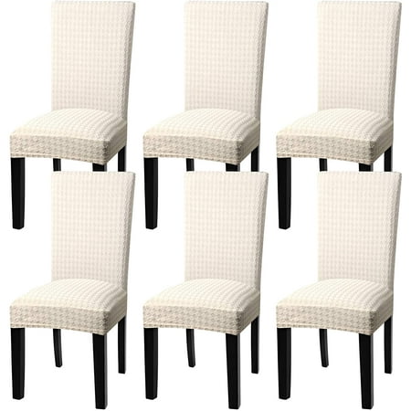 2 4 6 Pack Stretch Dining Chair Covers, Cream Dining Chair Cover