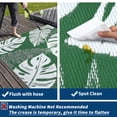 thumbnail image 6 of HIWEAVER 8' x 10' Green/White Outdoor Rug PP Plastic Straw Woven Waterproof Patio Rug with Border Portable Outside Carpet for Balcony Deck Picnic Garden Decor, 6 of 7