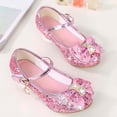 thumbnail image 5 of YMNXA Kids Children Girls Sandals Soft Sole Non Closed Toe High Heel Sequins Bow Design Fashion Comfortable Shoes For Wedding Birthday Party,Pink,11.5-12 Years, 5 of 7