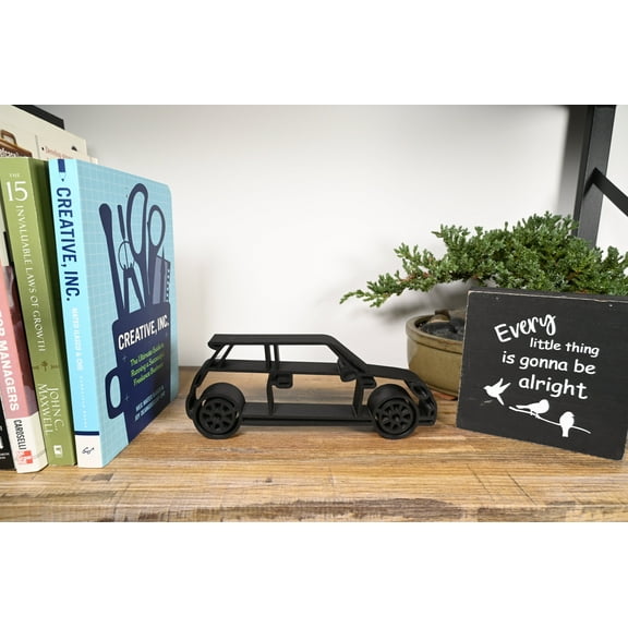 Mini Cooper S Side View Sculpture, Minimalist Car Line Art Home Décor