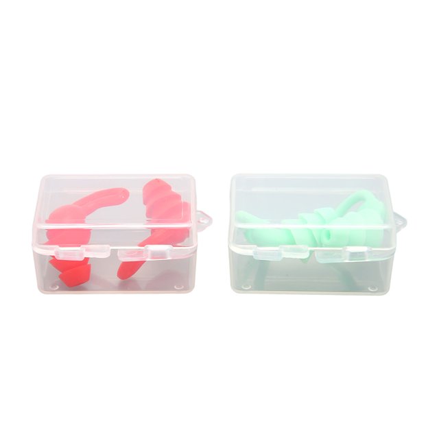 Noise Reduction Earplugs, Red Green Silicone Fin Edges 2 Pair Sound Insulation Sleeping Ear Tips for Home Travel