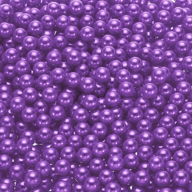 Uxcell 1000Pcs Perlas de Imitación para Manualidades, Perlas Redondas ABS de 8mm Sin Agujero para Cajas Cosméticas, DIY, Púrpura Profundo