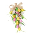 thumbnail image 4 of Guirnalda decorativa de tulipanes en forma de lágrima con un lazo para decorar puertas y Amarillo Blanco Rosa, 4 of 9