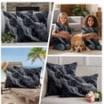 thumbnail image 5 of Black Marble Outdoor Waterproof Pillow Covers, Vintage Chic Abstract Texture Aesthetic Decorative Square Throw Pillowcase Sofa Cushion Sham for Patio/Couch/Chair, 24"x24" 2 Pack, 5 of 8