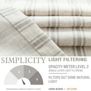 Curtainking Striped Kitchen Curtains Linen Cafe Curtains Semi-Sheer Farmhouse Tier Curtains 26x36 inch 2 Panels Short Curtains Rod Pocket Grey on Beige