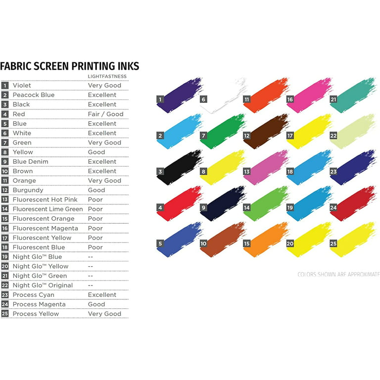 Speedball Fabric Screen Printing Ink - Set of 4, Energy Surge Colors, 4 oz,  Jars