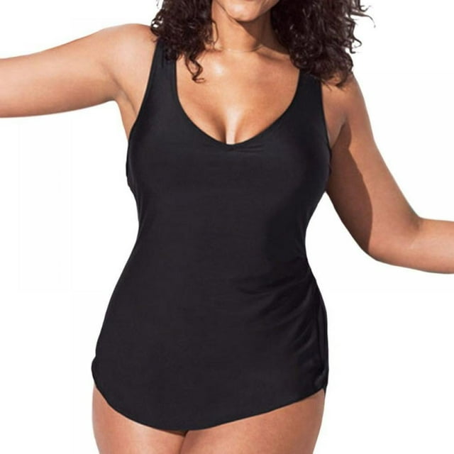 Women‘s One-Piece Swimsuit With Tummy Control Swimsuit One-Piece Plus Size Open Back Bathing Suits