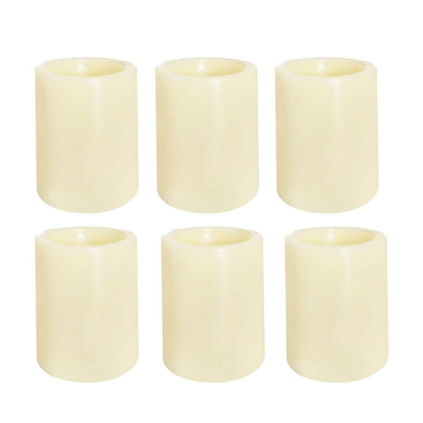 Izan 6 Pack Flameless Led Battery Operated Votive Candles With Timer Flickering Electric Timing Lights For Halloween Christmas Home Party Wedding Decorations 1 5a X2a Even Edge Batteries Included Walmart Com Walmart Com