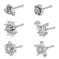 thumbnail image 4 of QQTDFG 6Pcs/lot 20g Stainless Steel Nose Studs I/L/S-Shape CZ Nostril Piercing Jewelry-L Shape, 4 of 9