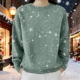 thumbnail image 2 of Sweaters For Women Cozy Knitted Casual Loose Pullover Sweater Fashion Cowl Neck Long Sleeve Sequin Lapel Collar Fall Winter Trendy Tops M Womens Sweaters, 2 of 9