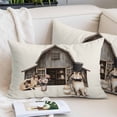 thumbnail image 2 of Easter Bunny Pillow Covers 24"x36", Vintage Farmhouse Countryside Rabbits Floral Soft Brushed Microfiber Breathable Throw Pillow Covers, Decorative Pillowcase with Zipper for Couch Sofa Bedroom, 2 of 9