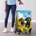 thumbnail image 4 of HELLHERO Dog Pattern Print Washable Suitcase Guard for Family, All Size Anti Scratch Anti Fade Baggage Protector, 4 of 7