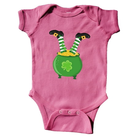 

Inktastic Saint Patrick s Day Pot Of Gold Legs Clovers Gift Baby Boy or Baby Girl Bodysuit