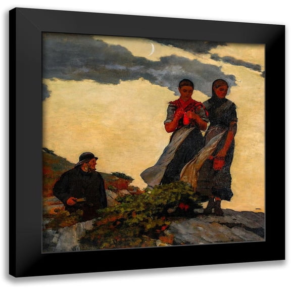 Homer, Winslow 12x12 Black Modern Framed Museum Art Print Titled - Early Evening