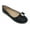 Black, variant on Victoria K Women's Faux Leather Roll Bow Ballerina Flats