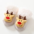 thumbnail image 3 of YESIMOLA Toddler Wool Socks Christmas Rattle Socks Toddler Boys Girls Fluffy Socks Soft Sole Non Slip Toddler Shoes Socks Princess Socks Floor Socks Christmas Socks,Khaki 0-1 Years, 3 of 5
