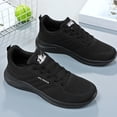 thumbnail image 5 of pwidon Men's Breathable Knit Running Shoes Lightweight Non Slip Athletic Walking Gym Casual Workout Sneakers Black 39, 5 of 8