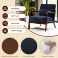 thumbnail image 2 of Jopath Accent Chair,Mid Century Modern Armchair with Solid Wood Frame and Detachable Lumbar Pillow for Living Room,Bedroom,Office(Blue), 2 of 8