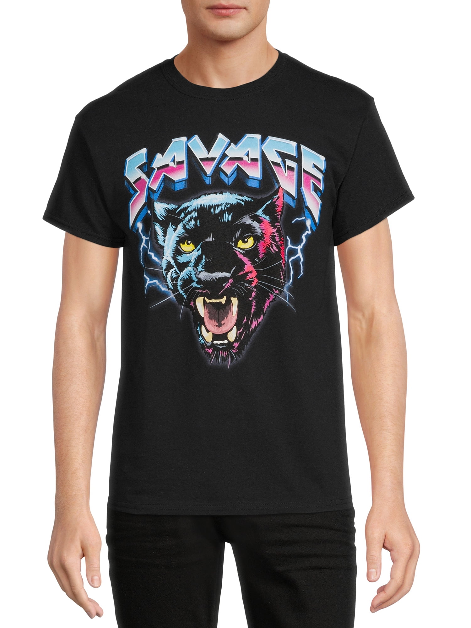 Humor Men s Big Men s Savage Panther and Explore the Wild Graphic T Shirts 2 Pack