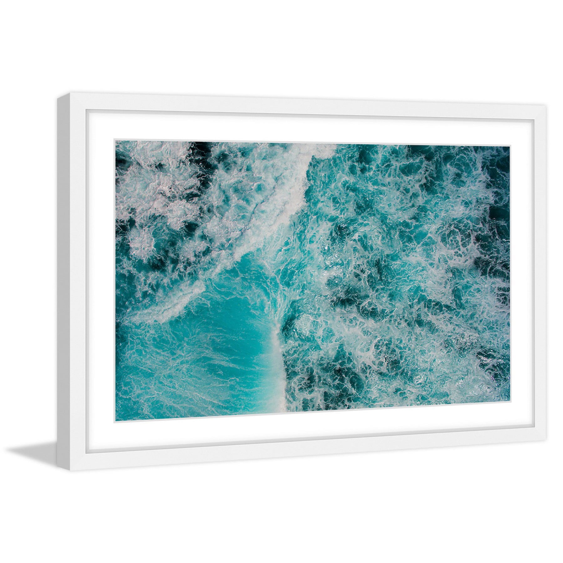 Marmont Hill "White Foamy Splashes" by Hassan Ishan Framed Painting Print